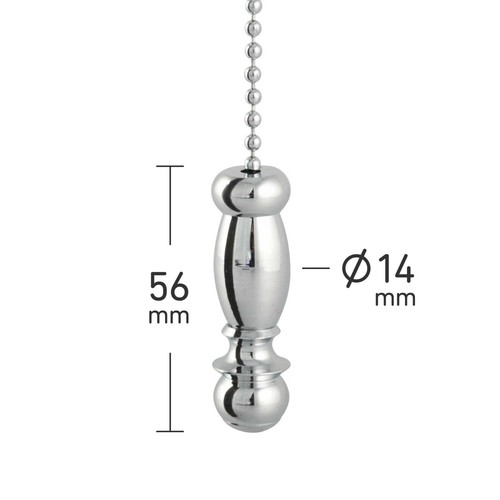 ElekTek Bathroom Ceiling Light Pull Cord Switch Fob Handle & 80cm Chrome Chain - Picture 35 of 69
