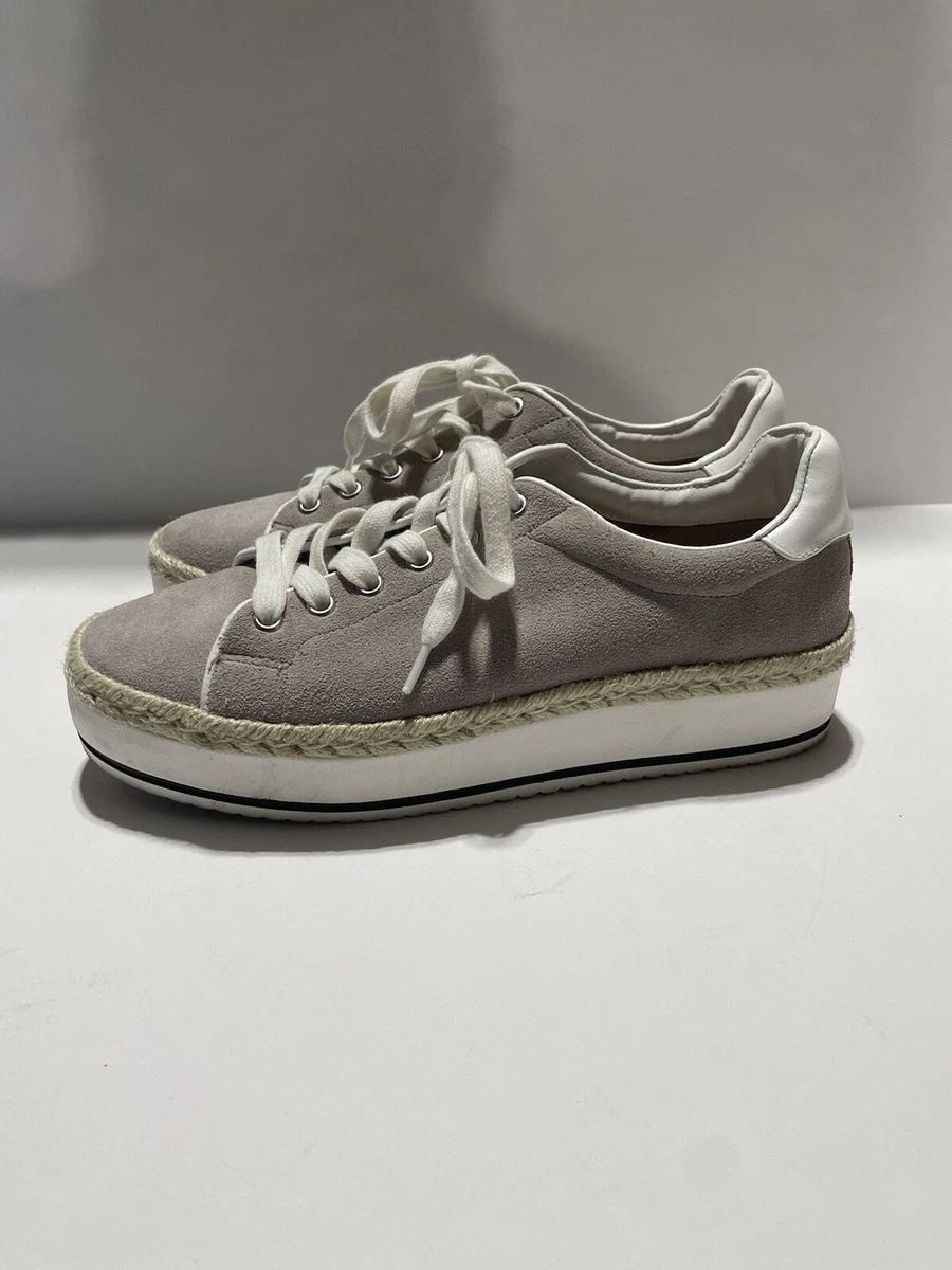 Steve Madden Rule Platform Suede Taupe Sneakers Size 9.5 eBay
