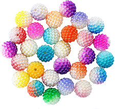 120PCS Colored Acrylic Crystal Beads round Beads Charms for Jewelry Making Brace