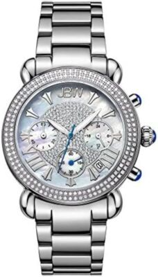 $1930 MSRP| JBW Luxury Womens Victory 160 Diamonds MOP Chronograph