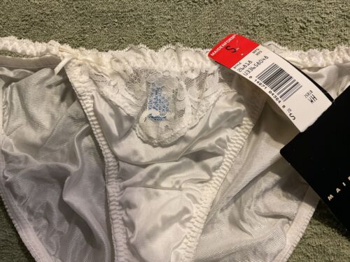 Maidenform Sweet Nothings Classic Satin & Lace Bikini Panties 5 Small NWT White - Picture 4 of 13