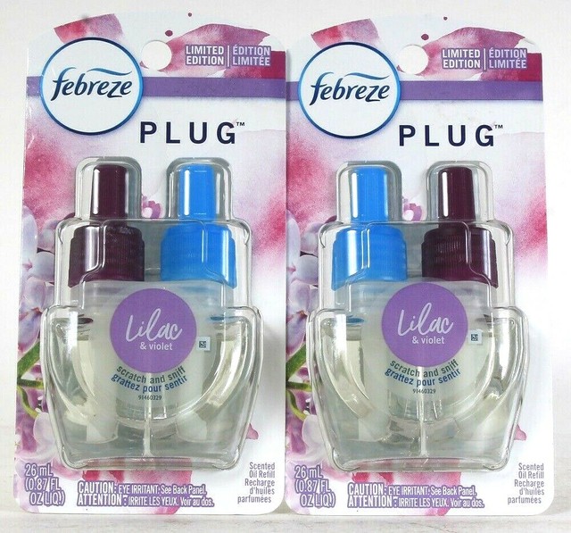 2 Packs Febreze Plug 0.87 Oz Limited Edition Lilac & Violet Scented Oil