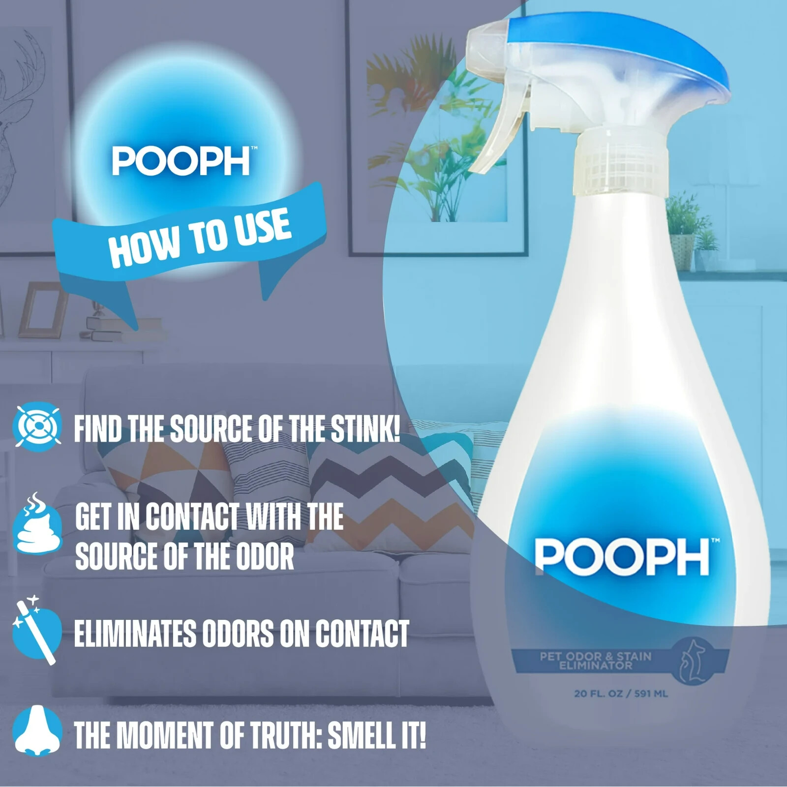 Pooph Pet Odor Eliminator Spray - 32 fl oz (Spray-32)