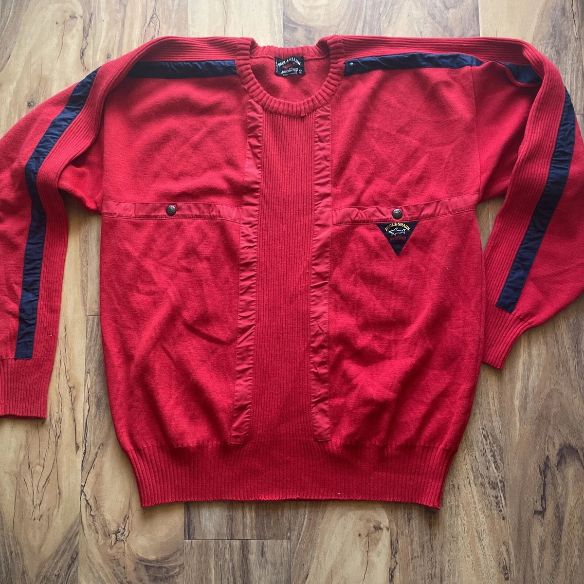 PAUL SHARK Yachting Crew Neck Sweater Red Men s Knit Jumper Size