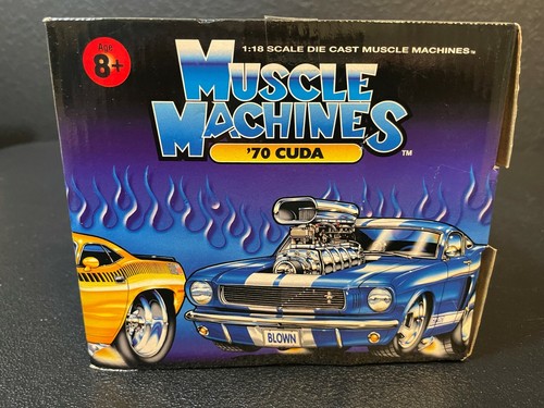 Muscle Machines 1970 Cuda Yellow With Black Hood 1:18 Scale  - Picture 4 of 7