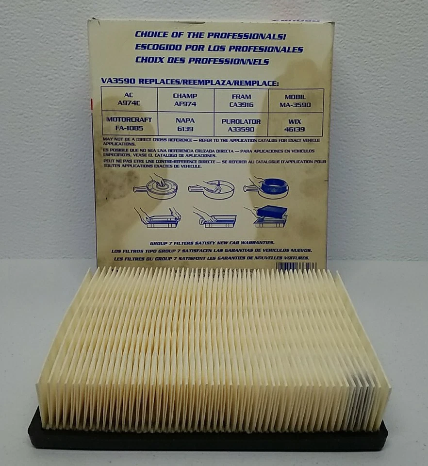 VA3590 Group 7 Automotive Engine Air Filter Made In USA CA3916 - Image 2 of 3