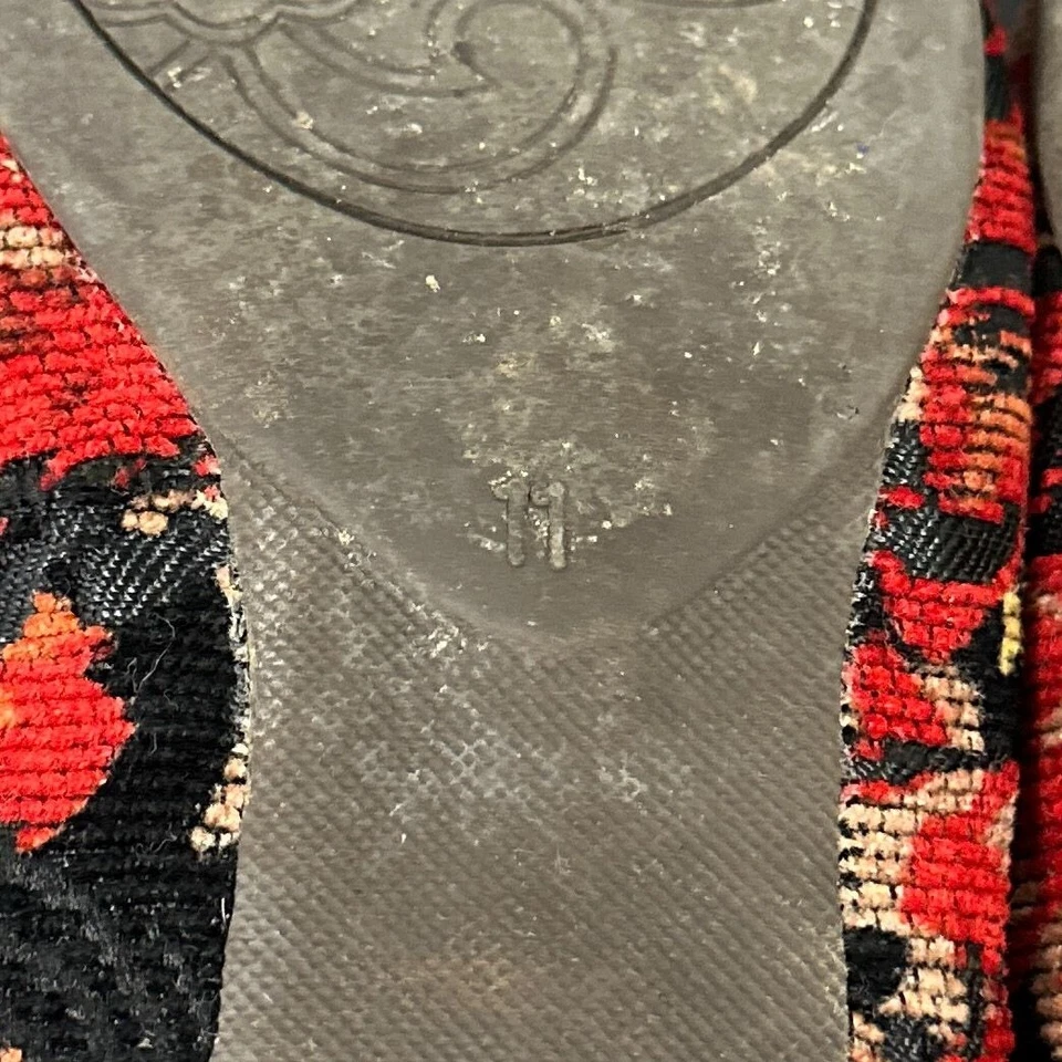 De Colección y2k Dos Labios Rojo Paisley Damasco Pana Tapiz Zapatos Planos Mujer Talla 11 Foto 2 de 4