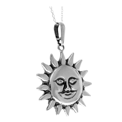 925 Steling Plata Clásico Sol Colgante - KSP160 - Imagen 4 de 6