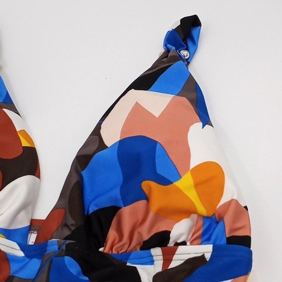 Топ-танкини женский Calvin Klein средний с нектарным принтом собранный в рюш разноцветный - Изображение 3 из 4