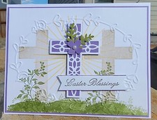 EASTER BLESSINGS Handmade Easter Card Kit, Stampin Up, Cross Easter Card,