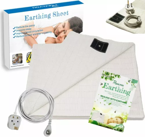 Queen Size Earthing Sheet Radiation Grounding Sheet w/ Conductive Copper Cord