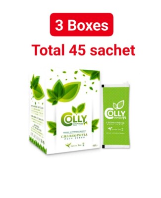 3x Colly Chlorophyll Plus Fiber Natural extracts Detox Stimulates excretion