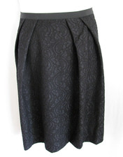 Zara Basic Womens Medium Black Lace Pleated A-Line Skirt Lined Knee Length