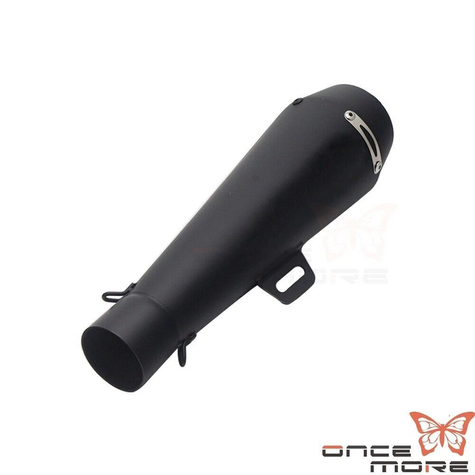 Tubo silenciador de escape de acero inoxidable negro para moto Harley Kawasaki Yamaha Foto 2 de 4