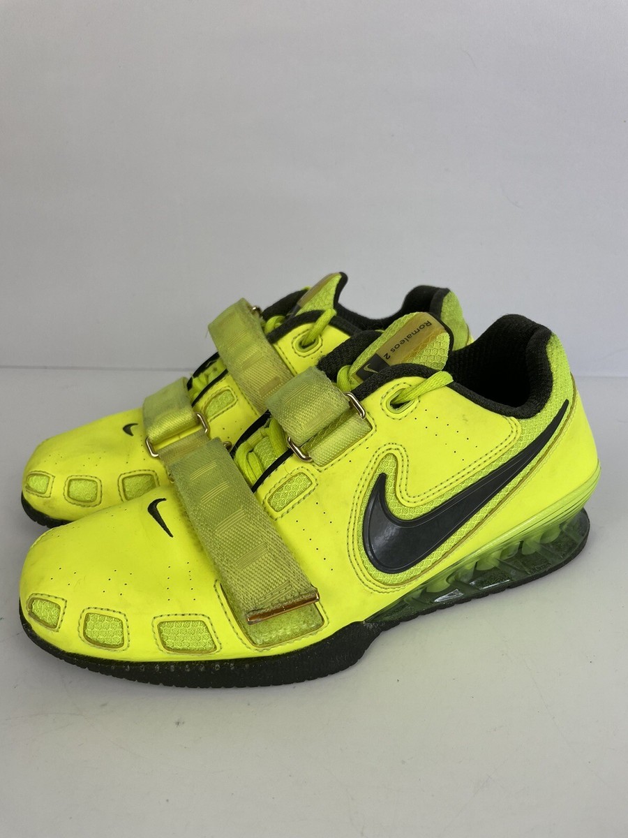 MENS NIKE ROMALEOS 2 VOLT YELLOW WEIGHT LIFTING GYM SHOES SIZE 7