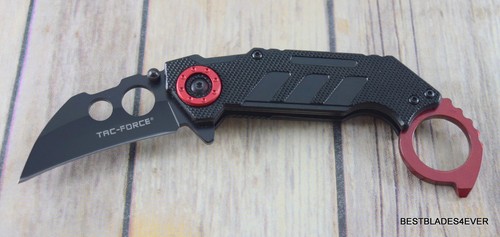 TACFORCE SPRING ASSISTED BLACK KARAMBIT KNIFE WITH POCKET CLIP - 6.75 INCH - Picture 3 of 5