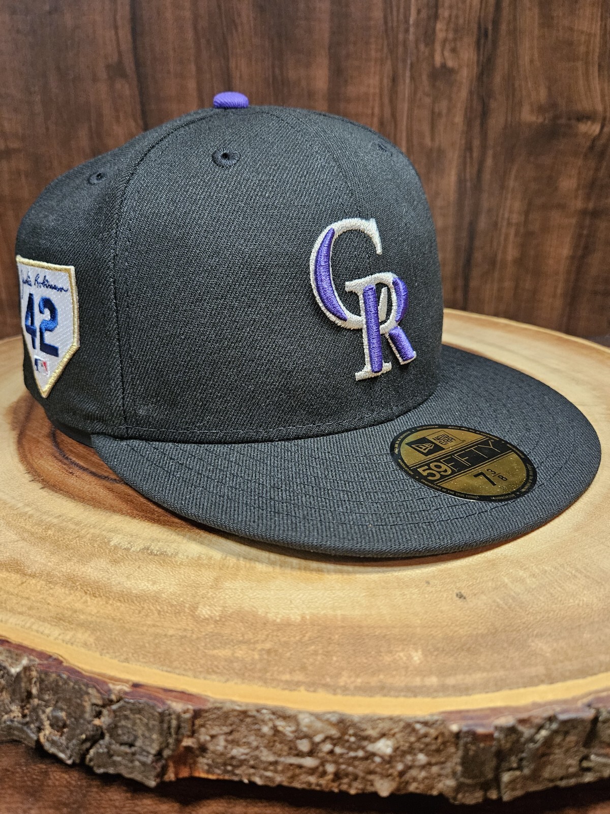Colorado Rockies New Era 59Fifty Fitted Cap Size 7 3/8 with Jackie Robinson Patch