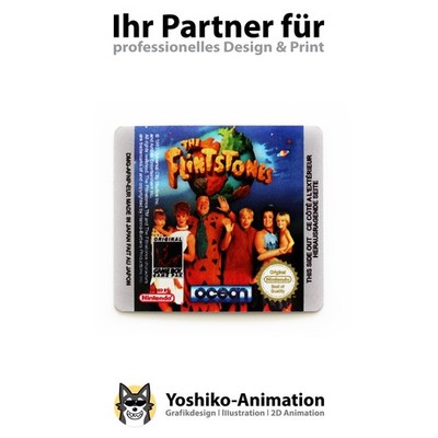 The Flintstones [DMG-AFNP-EUR] GameBoy Ersatz Label Aufkleber