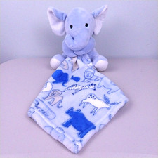 Elephant Lovey 8 inch Blue Baby Blanket Plush Toy Security Little Beginnings