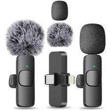 Clip-On Lavalier Lapel Mic for Content Creators - 2 Pack