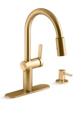 New Kohler Koi - R22940-SD-2MB - Vibrant Brushed Moderne Brass Kitchen Faucet
