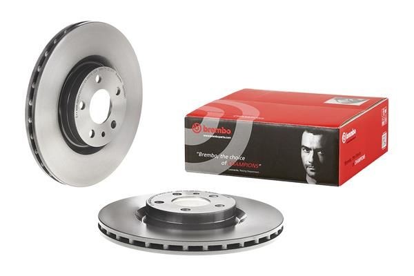 2x Front Brake Discs and Front Brake Pad Set Fits Fiat 500L BREMBO