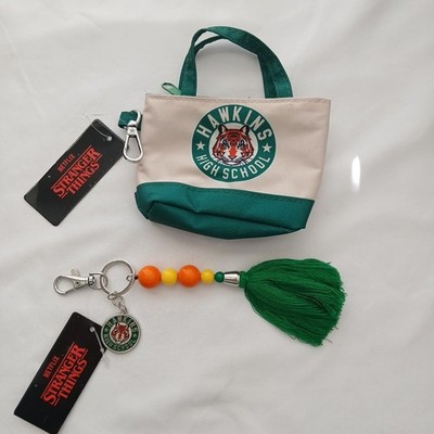 Stranger Things Hawkins High School Tote Bag Key Chain & Bag Charm Coin Purse 