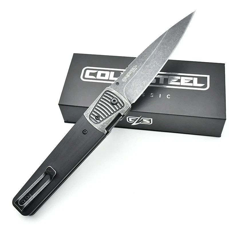 Cuchillo Plegable Cold Steel 142CLD 20CV Hoja Acero G10 Mango Piedra Lavado Negro Foto 3 de 4