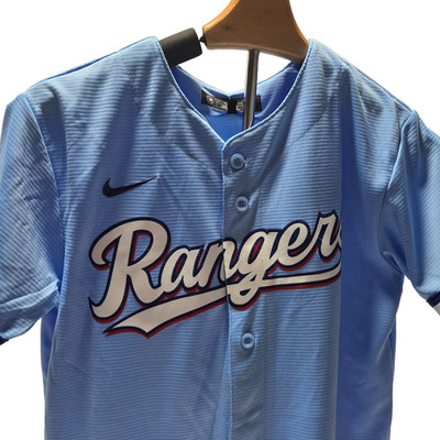 Nike Youth MLB #53 Adolis Garcia Texas Rangers Baseball Jersey Blue M 10/12