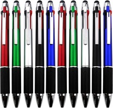4-Color Ballpoint Pen Multi Colored Pens in One Stylus Pens for Touch Screens Pe
