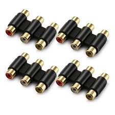 3 Pack RCA Female to Female Coupler, Female-RCA Connectors for Phono, Speaker...