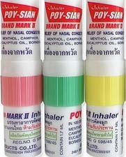 3X Poy Sian Mark-2 Nasal Inhaler/2 IN 1 Refreshing and Aroma Oil Stick
