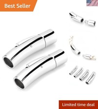 Stainless Steel Magnetic Clasp for Elegant Jewelry - 2pcs Cord Ends, 3mm Fit
