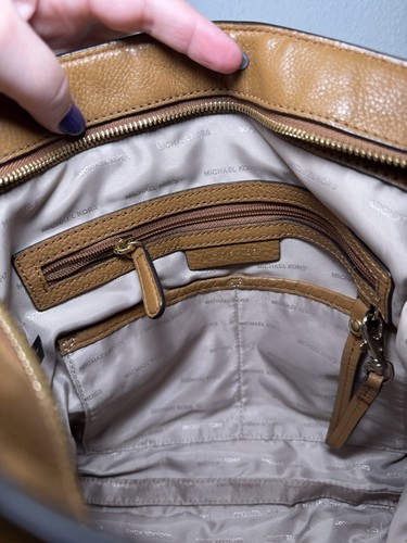 Michael Kors Camel Brown Tasseled Crossbody Purse Braid Strap Design Western - Picture 16 of 17