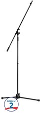 K M 21021 Extra Tall Boom Microphone Stand - Black 2-pack 