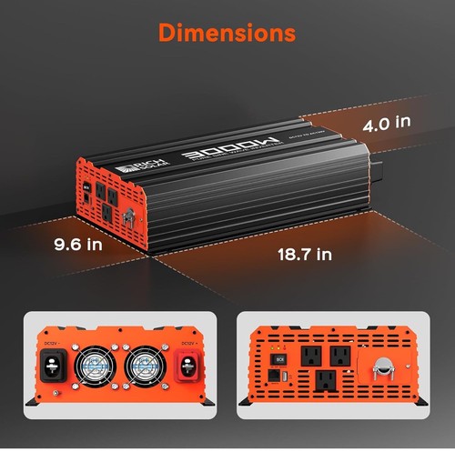 RICH SOLAR 3000 Watt 12 Volt Industrial Pure Sine Wave Inverter - Picture 2 of 7