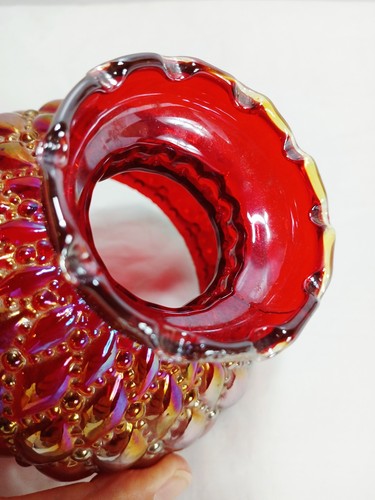 Vtg Iridescent PINK Hurricane Decorative Glass Lamp Shade-Small size/see photos. - Picture 3 of 11