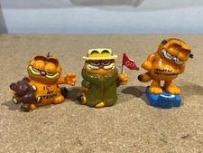 3 x VINTAGE GARFIELD FIGURES - 2 ARE BULLY + OTHER - FREE UK POSTAGE!!