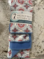 Sultan’s Linens 7 Piece Microfiber Kitchen Set Towels Dish Cloths and Dish Mat