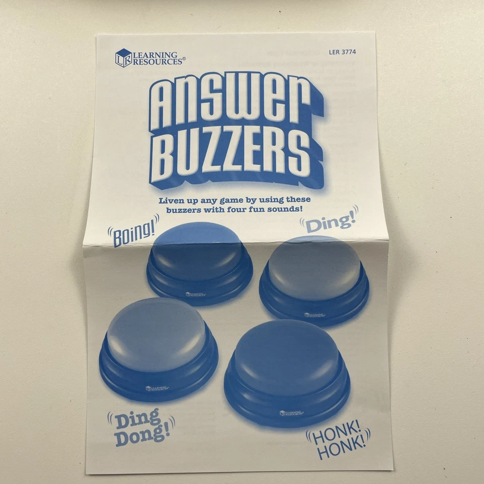 Highlights 4 Answer Buzzers for School Trivia Game Night Bong Ding Dong Honk NIB - Image 4 of 4