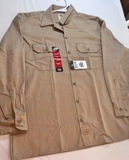 NEW NWT Men's Large DICKIES 574 original Fit Long Sleeve Work Shirt Khaki