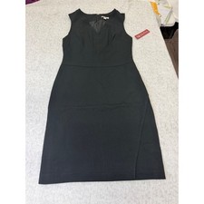 Merona Womens V-Neck Sleeveless Sheath Dress Ebony Black Size 6 NWT D204450