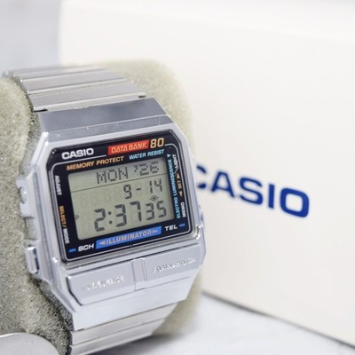 [Complete/Good] VTG 1990's CASIO DATA BANK 80 DB-810 Qz Digital Watch New Batt