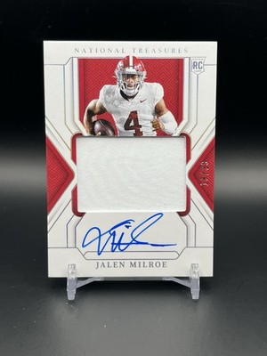 2025 National Treasures College Materials JALEN MILROE Auto /39 Rookie RC Bama