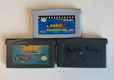 Lot of 3 Nintendo GBA Games Sonic Advance 3 X Rough Shape Tested & Works!