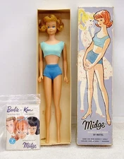 Vintage 1962 MIDGE Doll No. 860 Blonde Barbie's Best Friend w/Box and Brochure
