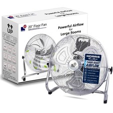 Floor Fan 20 Inch 120W 3450 CFM 3 Speeds Large Room from Morris