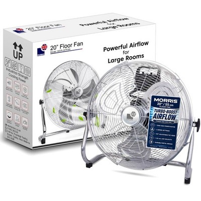 Bodenventilator 20 Zoll 120W 3450 CFM 3 Geschwindigkeiten großer Raum von Morris