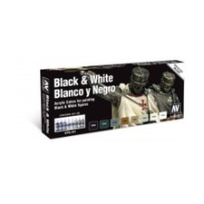 Vallejo Model Color Paint Model Color Black  White Set New