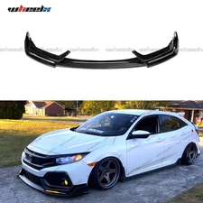 BLZ STYLE GLOSS BLACK LED FRONT BUMPER LIP FIT 17-21 HONDA CIVIC Si & HATCHBACK